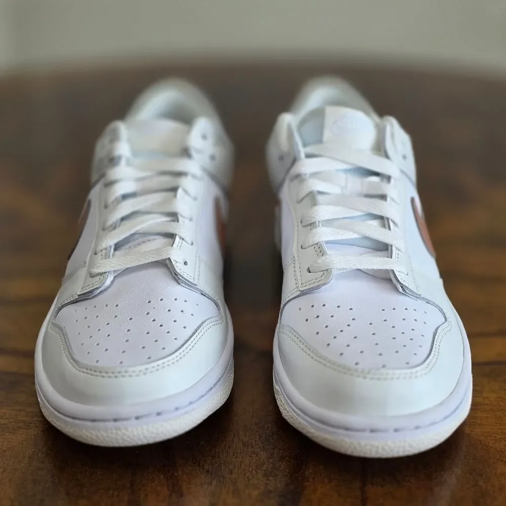 Nike Dunk Low White Pink Metallic Bronze Women's Shoe's Size 8.5 New DH9765-100